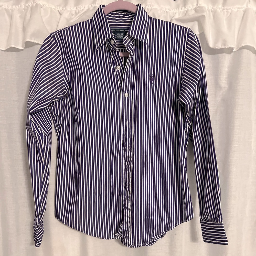 Polo,medium,navy blue & white, button up